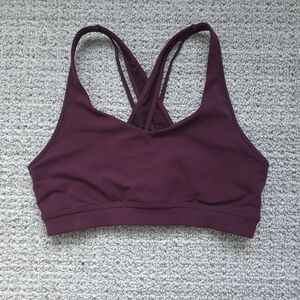 Athleta Strappy Sports Bra - Size Small in Burgundy/Cassis Color